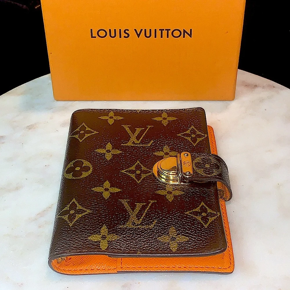 LOUIS VUITTON MONOGRAM AGENDA KOALA PM 2006 PLANNER ORANGE CROSS-GRAIN LEATHER